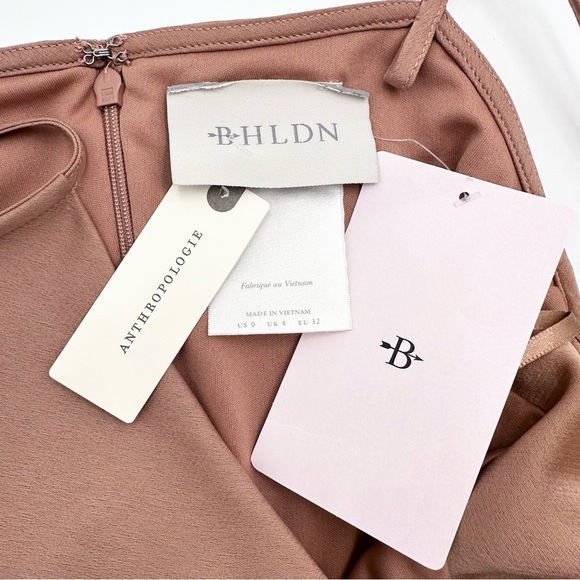 BHLDN Cali Satin Draped Cowl Neck Midi Slip Bridesmaid Dress Sedona - Picture 14 of 16